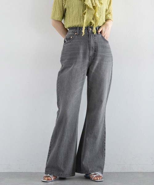 RAGEBLUE（レイジブルー）の「デニムフレアデザインパンツ（デニムパンツ・レディース・キナリ/ダークグレー・LARGE/MEDIUM）」の10枚目の写真