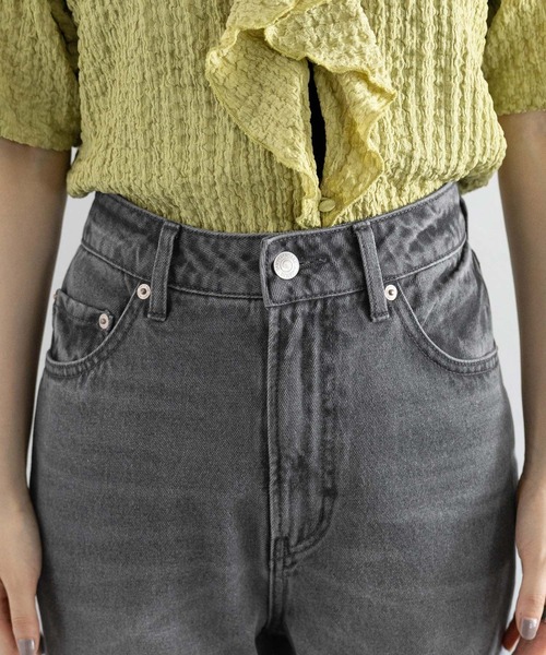 RAGEBLUE（レイジブルー）の「デニムフレアデザインパンツ（デニムパンツ・レディース・キナリ/ダークグレー・LARGE/MEDIUM）」の14枚目の写真
