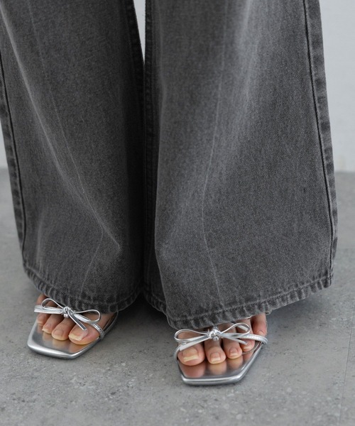 RAGEBLUE（レイジブルー）の「デニムフレアデザインパンツ（デニムパンツ・レディース・キナリ/ダークグレー・LARGE/MEDIUM）」の16枚目の写真