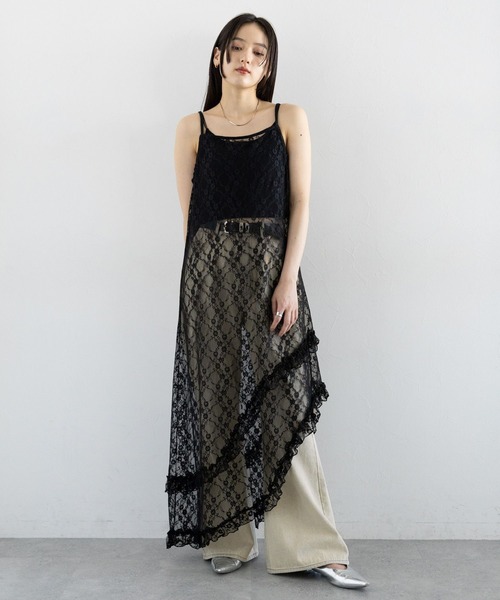 RAGEBLUE（レイジブルー）の「デニムフレアデザインパンツ（デニムパンツ・レディース・キナリ/ダークグレー・LARGE/MEDIUM）」の21枚目の写真