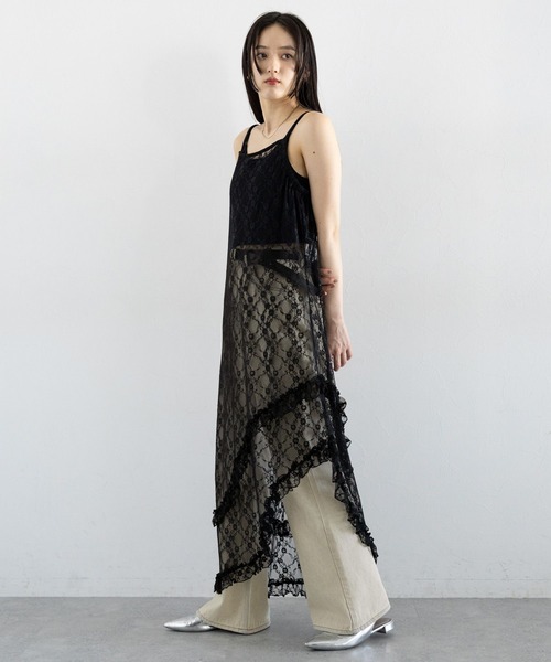 RAGEBLUE（レイジブルー）の「デニムフレアデザインパンツ（デニムパンツ・レディース・キナリ/ダークグレー・LARGE/MEDIUM）」の22枚目の写真