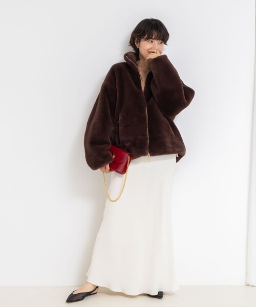 TATRAS（タトラス）の「【TATRAS/タトラス】BARBRA（ブルゾン・レディース・ダークブラウン/ライトグレー・1）」の4枚目の写真