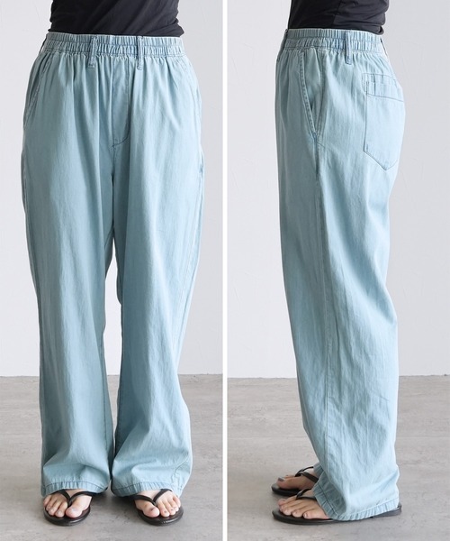 reca（レカ）の「エアリーデニム イージーパンツ（デニムパンツ・レディース・ライトブルー/ネイビー・M/L）」の15枚目の写真