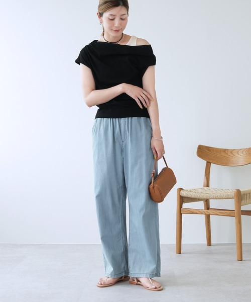 reca(レカ)の「エアリーデニム イージーパンツ(デニムパンツ・レディース・ライトブルー/ネイビー・M/L)」の15枚目の写真