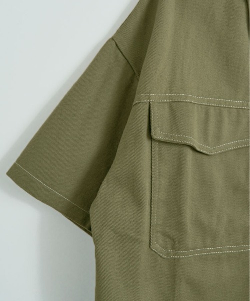 kirakiraShop(キラキラショップ)の「ステッチ 半袖 シャツ ジャケット+ショートパンツ セットアップ(セットアップ・レディース・ブラック/カーキ/アイボリー・FREE)」の20枚目の写真