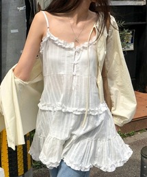 前後2WAYフリルキャミソールワンピース