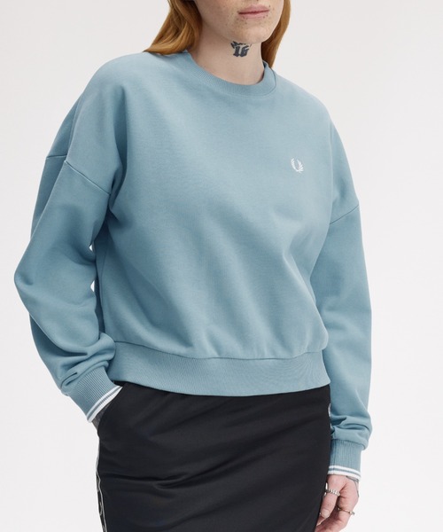 FRED PERRY(フレッドペリー)の「Tipped Sweatshirt/ティップラインスウェットシャツ(スウェット・レディース・ホワイト/ダークベージュ/ブラック/ブルー/ベージュ/ネイビー/ダークグリーン/ピンク・10)」の7枚目の写真