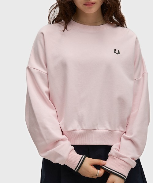 FRED PERRY(フレッドペリー)の「Tipped Sweatshirt/ティップラインスウェットシャツ(スウェット・レディース・ホワイト/ダークベージュ/ブラック/ブルー/ベージュ/ネイビー/ダークグリーン/ピンク・10)」の19枚目の写真