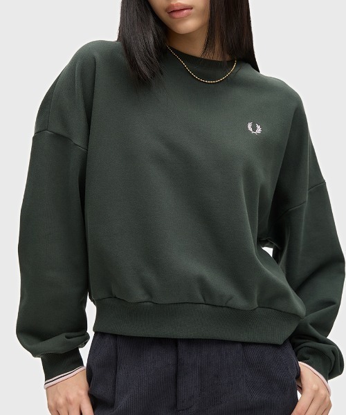 FRED PERRY(フレッドペリー)の「Tipped Sweatshirt/ティップラインスウェットシャツ(スウェット・レディース・ホワイト/ダークベージュ/ブラック/ブルー/ベージュ/ネイビー/ダークグリーン/ピンク・10)」の9枚目の写真