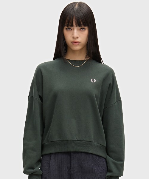 FRED PERRY(フレッドペリー)の「Tipped Sweatshirt/ティップラインスウェットシャツ(スウェット・レディース・ホワイト/ダークベージュ/ブラック/ブルー/ベージュ/ネイビー/ダークグリーン/ピンク・10)」の10枚目の写真