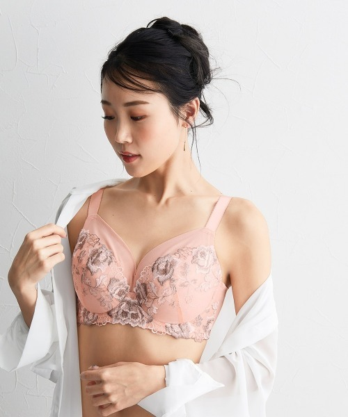 Nissen glamor（ニッセングラマー）の「【大きい胸】フルカップブラジャー 脇高 刺しゅうレース（EFカップ）（ブラジャー・レディース・ピンク/グレー・E70/E75/E80/F80/F70/F75）」の20枚目の写真