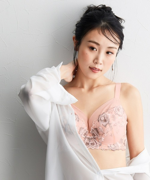 Nissen glamor（ニッセングラマー）の「【大きい胸】フルカップブラジャー 脇高 刺しゅうレース（EFカップ）（ブラジャー・レディース・ピンク/グレー・E70/E75/E80/F80/F70/F75）」の22枚目の写真