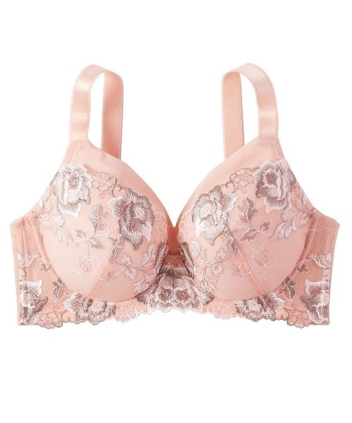 Nissen glamor（ニッセングラマー）の「【大きい胸】フルカップブラジャー 脇高 刺しゅうレース（EFカップ）（ブラジャー・レディース・ピンク/グレー・E70/E75/E80/F80/F70/F75）」の11枚目の写真