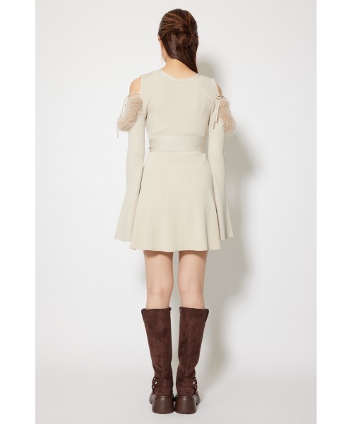 many wayフェイクファーミニニットワンピース 秋服（ワンピース