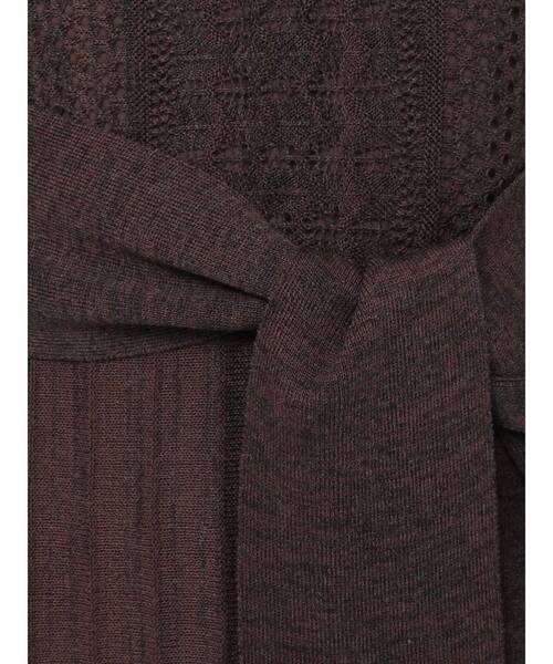 LAGUNAMOON(ラグナムーン)の「ストライプメッシュニットワンピース(ワンピース・レディース・グレー/アイボリー/ブラウン・SMALL/MEDIUM)」の5枚目の写真