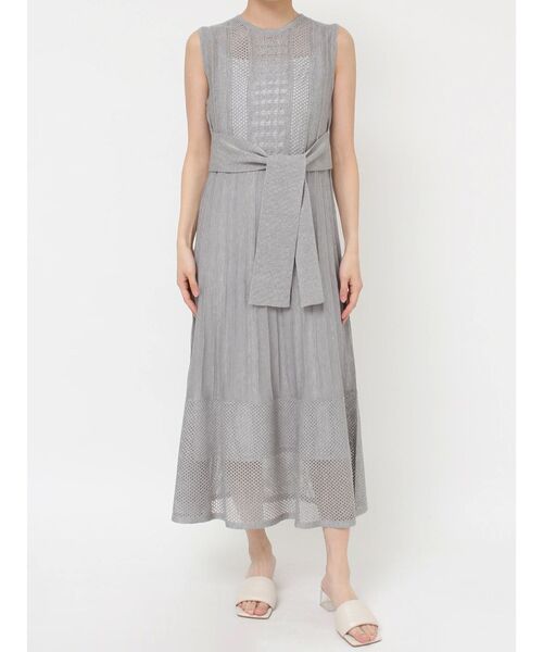 LAGUNAMOON(ラグナムーン)の「ストライプメッシュニットワンピース(ワンピース・レディース・グレー/アイボリー/ブラウン・SMALL/MEDIUM)」の7枚目の写真