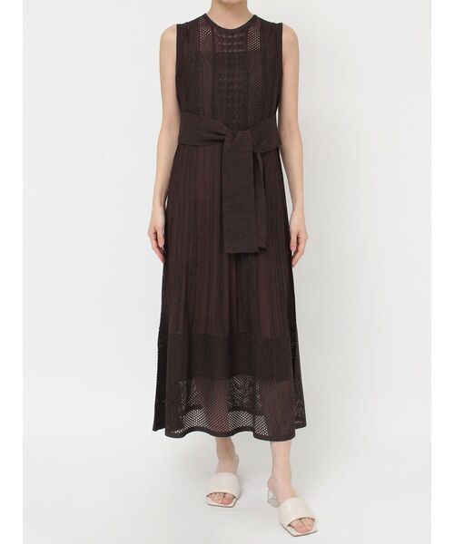 LAGUNAMOON(ラグナムーン)の「ストライプメッシュニットワンピース(ワンピース・レディース・グレー/アイボリー/ブラウン・SMALL/MEDIUM)」の8枚目の写真