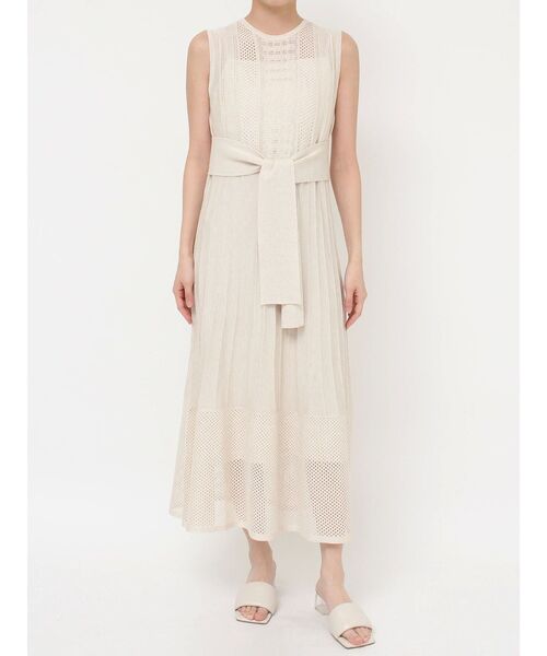 LAGUNAMOON(ラグナムーン)の「ストライプメッシュニットワンピース(ワンピース・レディース・グレー/アイボリー/ブラウン・SMALL/MEDIUM)」の9枚目の写真