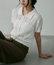 Jacquard Summer Polo knit / ジャガード サマー ポロニット
