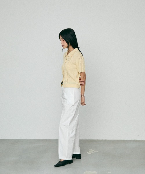 セール】Jacquard Summer Polo knit / ジャガード サマー