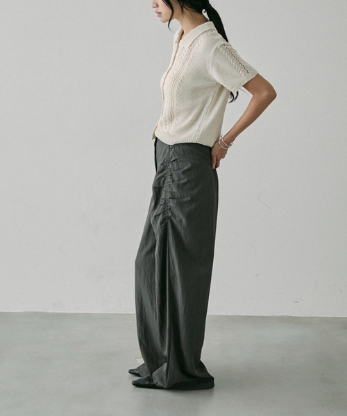 NUJOH(ヌゾ)の「Jacquard Summer Polo knit / ジャガード サマー ポロニット(ニット/セーター・レディース・イエロー/ホワイト/ベージュ・FREE)」の18枚目の写真