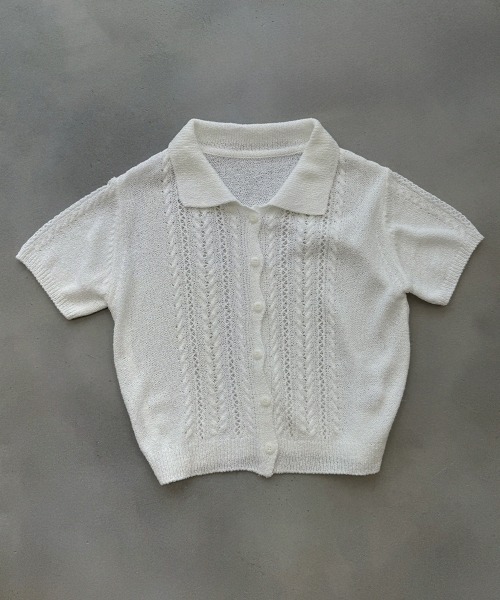 セール】Jacquard Summer Polo knit / ジャガード サマー