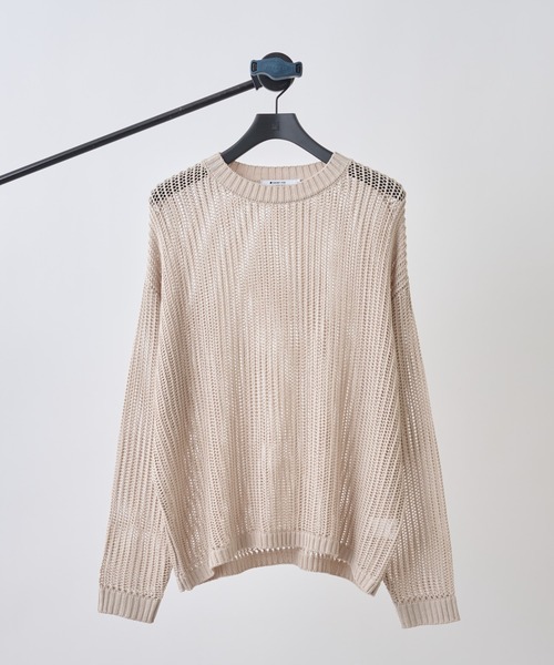 COLONY 2139（コロニートゥーワンスリーナイン）の「透かし編みニットプルオーバー（ニット/セーター・メンズ・ブラック/グレイッシュベージュ/ネイビー・MEDIUM/LARGE）」の3枚目の写真