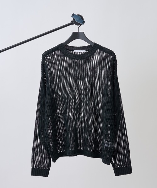 COLONY 2139（コロニートゥーワンスリーナイン）の「透かし編みニットプルオーバー（ニット/セーター・メンズ・ブラック/グレイッシュベージュ/ネイビー・MEDIUM/LARGE）」の2枚目の写真