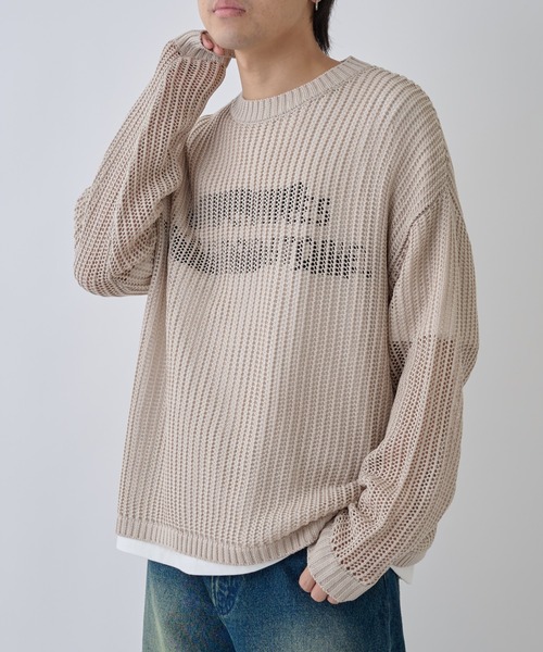COLONY 2139（コロニートゥーワンスリーナイン）の「透かし編みニットプルオーバー（ニット/セーター・メンズ・ブラック/グレイッシュベージュ/ネイビー・MEDIUM/LARGE）」の5枚目の写真