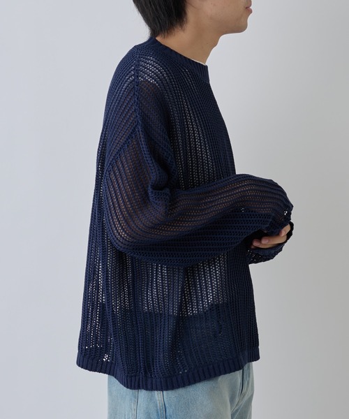 COLONY 2139（コロニートゥーワンスリーナイン）の「透かし編みニットプルオーバー（ニット/セーター・メンズ・ブラック/グレイッシュベージュ/ネイビー・MEDIUM/LARGE）」の15枚目の写真