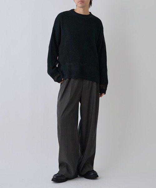 COLONY 2139（コロニートゥーワンスリーナイン）の「透かし編みニットプルオーバー（ニット/セーター・メンズ・ブラック/グレイッシュベージュ/ネイビー・MEDIUM/LARGE）」の16枚目の写真