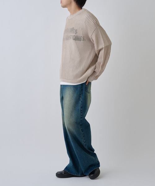 COLONY 2139（コロニートゥーワンスリーナイン）の「透かし編みニットプルオーバー（ニット/セーター・メンズ・ブラック/グレイッシュベージュ/ネイビー・MEDIUM/LARGE）」の21枚目の写真