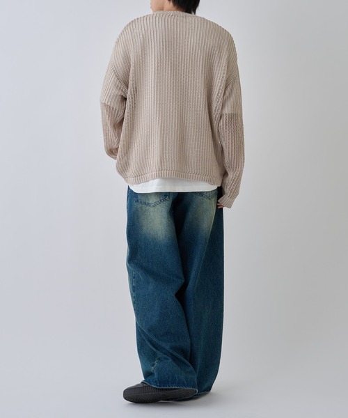 COLONY 2139（コロニートゥーワンスリーナイン）の「透かし編みニットプルオーバー（ニット/セーター・メンズ・ブラック/グレイッシュベージュ/ネイビー・MEDIUM/LARGE）」の22枚目の写真