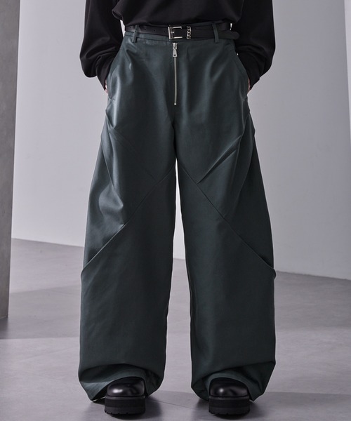 やまページ フロントジップ デザインツイルワイドパンツ（その他パンツ）｜Loose