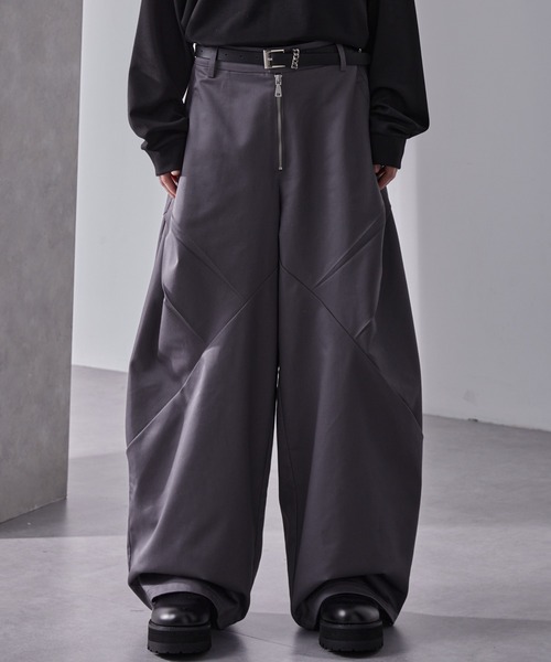 Loose/ルース(ルース)の「フロントジップ デザインツイルワイドパンツ(その他パンツ・メンズ・ブラック/グレー系/グレー・S/XS/L/M)」の2枚目の写真