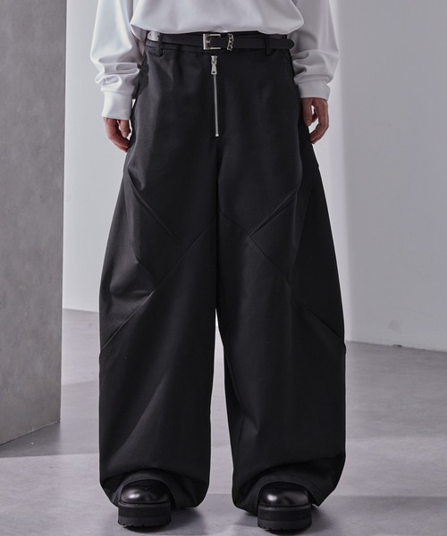 user_333b5c04ページ フロントジップ デザインツイルワイドパンツ（その他パンツ）｜Loose