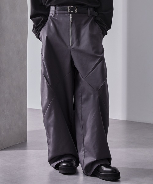 やまページ フロントジップ デザインツイルワイドパンツ（その他パンツ