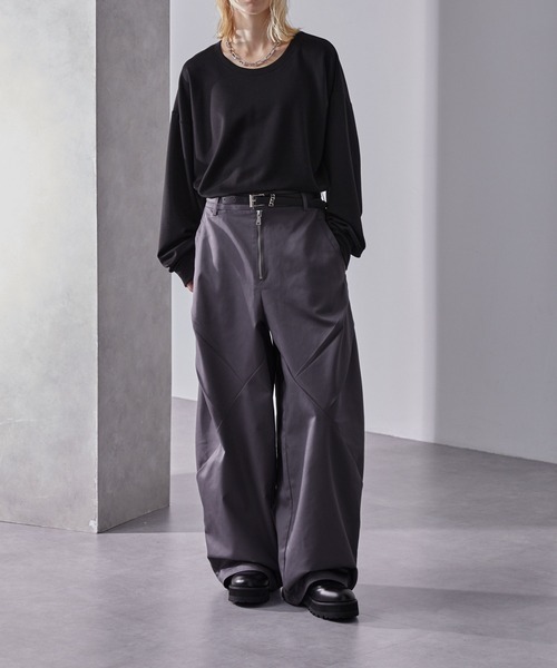 Loose/ルース(ルース)の「フロントジップ デザインツイルワイドパンツ(その他パンツ・メンズ・ブラック/グレー系/グレー・S/XS/L/M)」の19枚目の写真