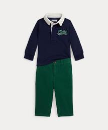 POLO RALPH LAUREN CHILDRENSWEAR（ポロ ラルフ ローレン チルドレンズウェア）の「ロゴ コットン ラグビー シャツ & チノ パンツ セット（その他ベビーウェア）」