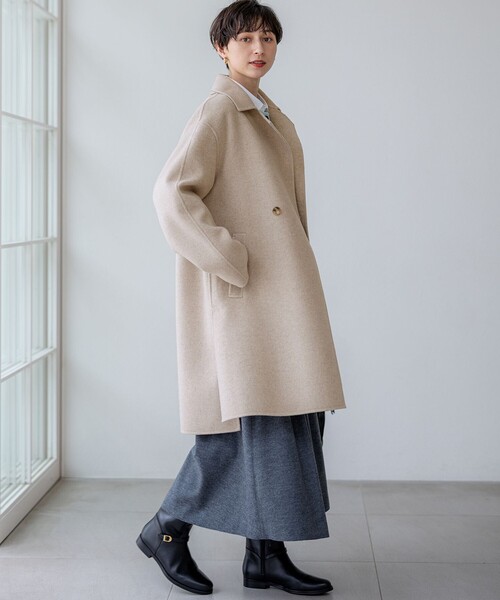 23区 L(ニジュウサンクオオキイサイズ)の「【VERYベストアウター大賞「ロングアウター賞」受賞!/滝沢眞規子さん着用】 MANTECOPure リバー チェスターコート(チェスターコート・レディース・ブラウン系/グレー系/ベージュ系/ブラック系/パイングリーン系・48/46/44)」の19枚目の写真