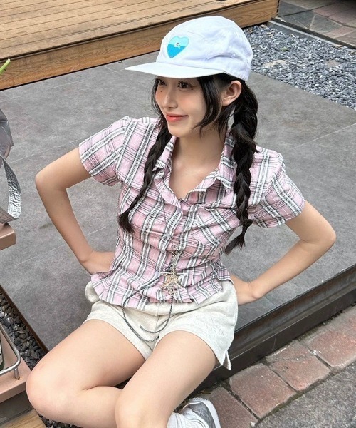 VIBGYOR（ヴィブジョー）の「【LAMPOON】ピンクチェックシャツ（シャツ/ブラウス・レディース・ピンク・SMALL/MEDIUM/LARGE）」の2枚目の写真