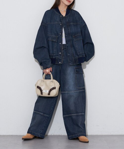 CIAOPANIC（チャオパニック）の「【ANTI WARP /アンチワープ】デニムフライトA-2JKT（ブルゾン・レディース・ピンク/ベージュ/ブルー・FREE）」の15枚目の写真