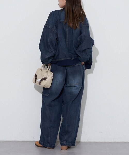 CIAOPANIC（チャオパニック）の「【ANTI WARP /アンチワープ】デニムフライトA-2JKT（ブルゾン・レディース・ピンク/ベージュ/ブルー・FREE）」の17枚目の写真