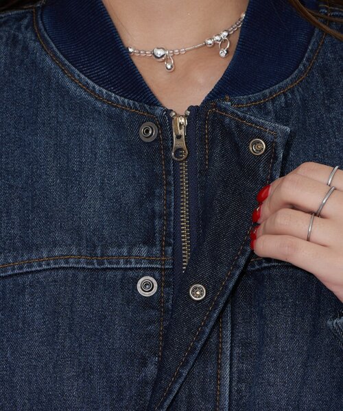 CIAOPANIC（チャオパニック）の「【ANTI WARP /アンチワープ】デニムフライトA-2JKT（ブルゾン・レディース・ピンク/ベージュ/ブルー・FREE）」の9枚目の写真