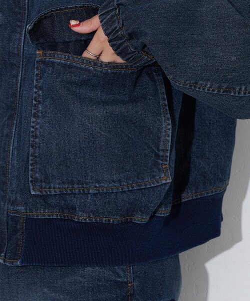 CIAOPANIC（チャオパニック）の「【ANTI WARP /アンチワープ】デニムフライトA-2JKT（ブルゾン・レディース・ピンク/ベージュ/ブルー・FREE）」の11枚目の写真