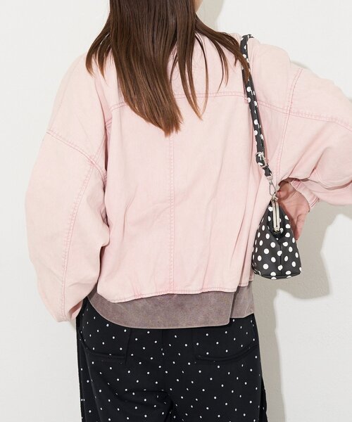 CIAOPANIC（チャオパニック）の「【ANTI WARP /アンチワープ】デニムフライトA-2JKT（ブルゾン・レディース・ピンク/ベージュ/ブルー・FREE）」の5枚目の写真