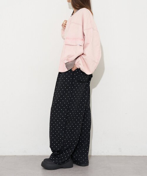 CIAOPANIC（チャオパニック）の「【ANTI WARP /アンチワープ】デニムフライトA-2JKT（ブルゾン・レディース・ピンク/ベージュ/ブルー・FREE）」の7枚目の写真