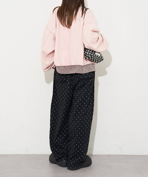 CIAOPANIC（チャオパニック）の「【ANTI WARP /アンチワープ】デニムフライトA-2JKT（ブルゾン・レディース・ピンク/ベージュ/ブルー・FREE）」の8枚目の写真