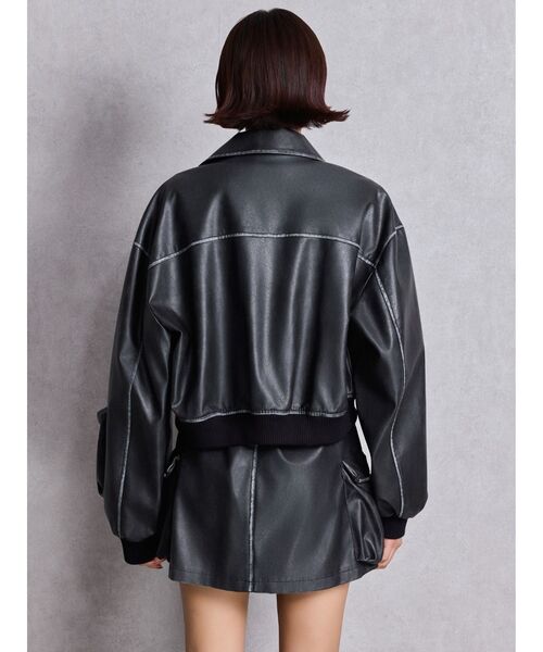 GYDA(ジェイダ)の「URBAN EDGEフェイクレザーユーティリティーブルゾン(ブルゾン・レディース・レッド/ブラウン/ブラック・FREE)」の11枚目の写真