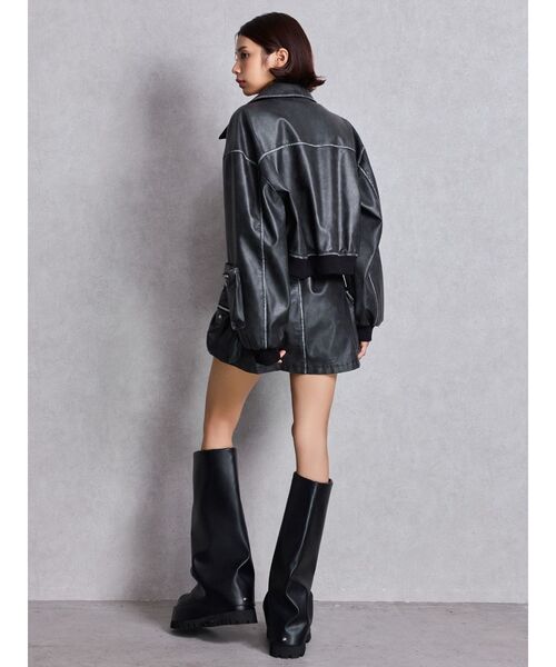 GYDA(ジェイダ)の「URBAN EDGEフェイクレザーユーティリティーブルゾン(ブルゾン・レディース・レッド/ブラウン/ブラック・FREE)」の13枚目の写真